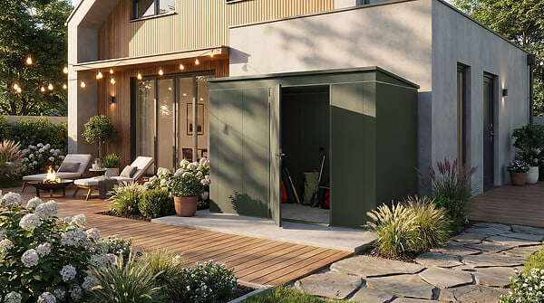 WEKA - Abri Métal GARY T8, vert - Surface hors-tout  5,78m² - large