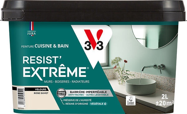 V33 - Peinture cuisine et bain Resist' Extrême - Rose duvet - 2L - large
