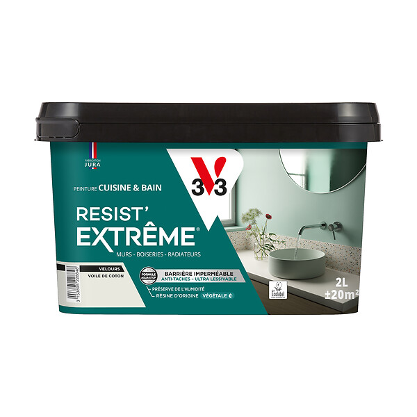 V33 - Peinture cuisine et bain voile coton Resist' Extrême 2L - large