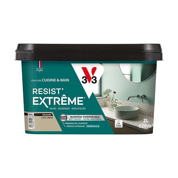 V33 - Cuisine et bain Resist' extrême Café Crème Velours 2L - large