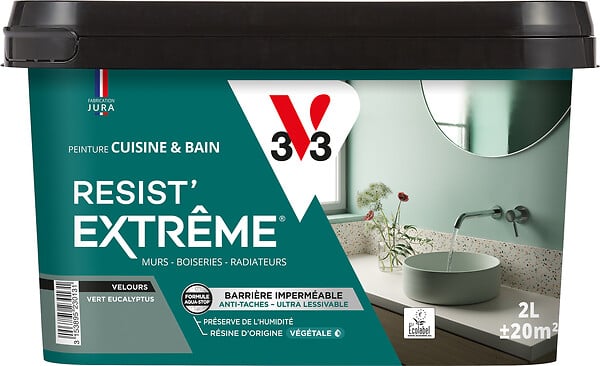 V33 - Peinture Cuisine Bain Resist' Extrême - Vert Eucalyptus - 2L - large