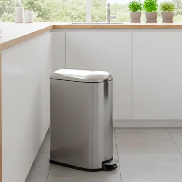 KITCHEN MOVE - Poubelle à pédale inox FULLER argent 40L - large