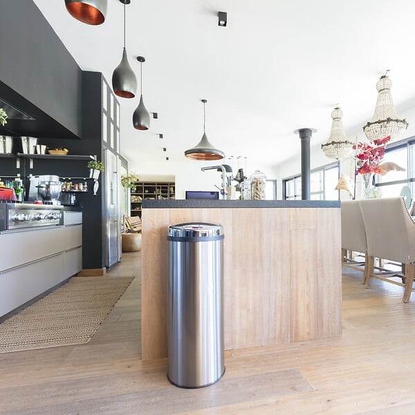 KITCHEN MOVE - Poubelle automatique inox ARTIC argent 50L - large