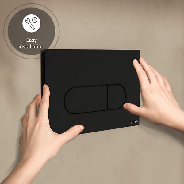 VITRA - Vitra  Root Round Plaque de déclenchement double touche, Noir mat (740-2211) - large