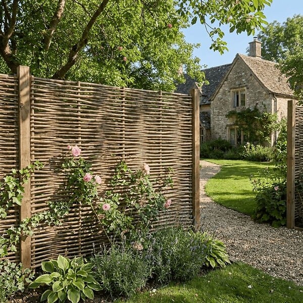 ART GARDEN - Clôture bois en noisetier - 100% Naturel - Sans Poteaux - Hauteur 180 X Largeur 150 cm - large