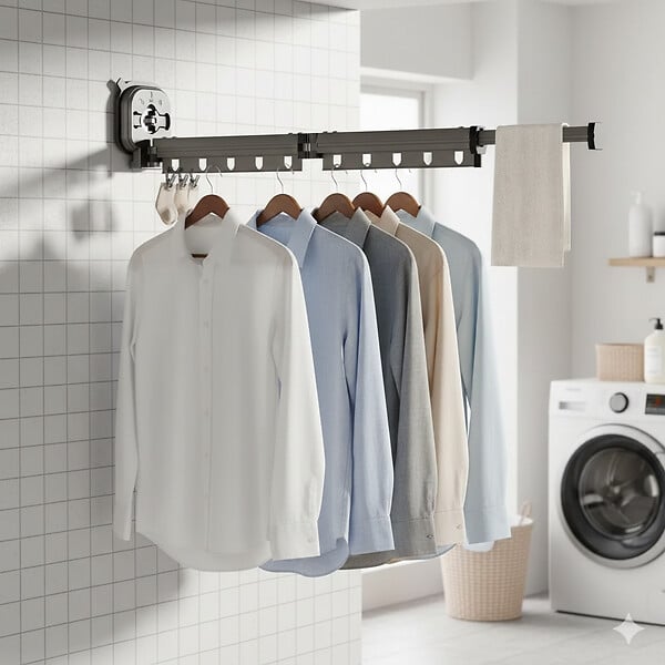 KITCHEN MOVE - Séchoir à linge mural PYTHON 92cm - large