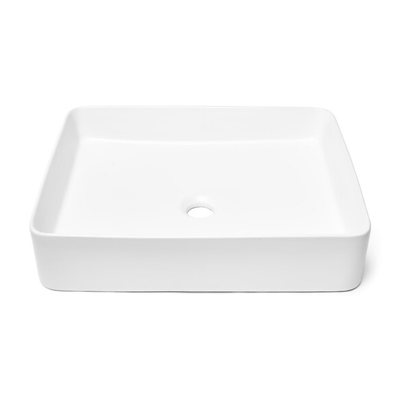 SWISS AQUA TECHNOLOGIES - Swiss Aqua Technologies Infinitio Vasque à poser 50 x 40 x 11 cm, sans trop-plein, Blanc mat (SATINF5040M) - large