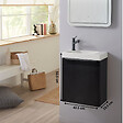 GODART - Pack lave-mains Noir Mat avec poignée noire et lave-mains - Robinetterie Eau froide à gauche - L.42.5 X H. 52.5 cm - Hamac 2 - vignette