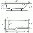 IDEAL STANDARD - IDEAL STANDARD Baignoire Connect air 170 X 80 avec Pare Bain avec volet asymétrique droite - vignette