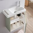 PLANETE BAIN - Pack lave-mains Vert avec porte serviette - robinetterie eau froide à droite - L.48 X H. 52.5 cm - Houston 2 - vignette