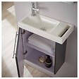 PLANETE BAIN - Ensemble lave-mains tout compris anthracite avec robinetterie eau froide - vignette