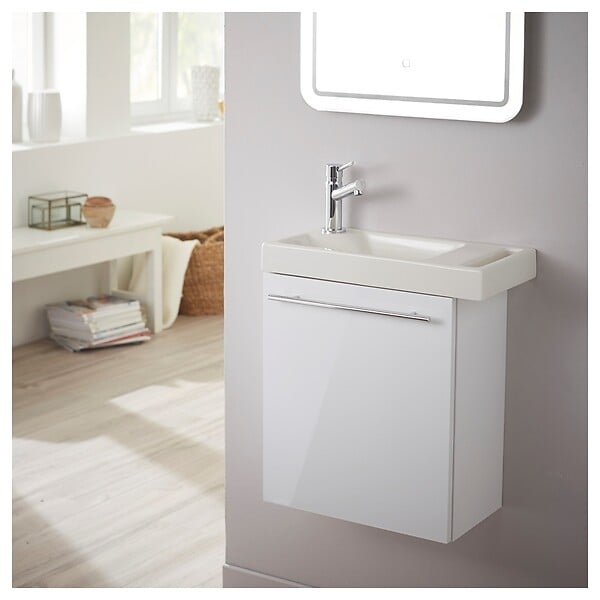 PLANETE BAIN - Pack lave mains blanc + Lave mains + Robinetterie eau froide - large