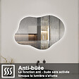 AICA SANITAIRE - AICA Miroir salle de bain asymétrique 80 x 55 cm LED Éclairage réglable en 3 couleurs + anti-buée + fonction mémoire - vignette