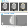 AICA SANITAIRE - AICA Miroir lumineux 120 x 80cm acve 3 couleurs + dimmable + anti-buée + mémoire, miroir salle de bain led - vignette