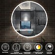 AICA SANITAIRE - AICA Miroir de salle de bain rond 120x120cm LED tricolore anti-buée + mémoire + dimmable - vignette