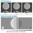 AICA SANITAIRE - AICA Miroir de salle de bain rond 120x120cm LED tricolore anti-buée + mémoire + dimmable - vignette