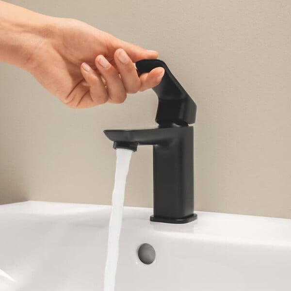 GROHE - Grohe Dice mitigeur monocommande de lavabo à levier avec vidage Clic-Clac, noir mat (1018572430) - large