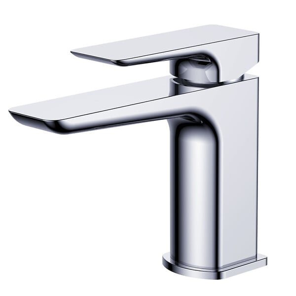 SWISS AQUA TECHNOLOGIES - Swiss Aqua Technologies Brevis mitigeur de lavabo en laiton à levier, sans vidage, chrome brillant (SATBSBRE271) - large