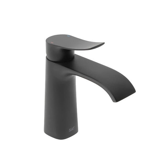 SWISS AQUA TECHNOLOGIES - Swiss Aqua Technologies Infinitio mitigeur de lavabo avec bec cascade, sans vidage, noir mat (SATBSINF271C) - large