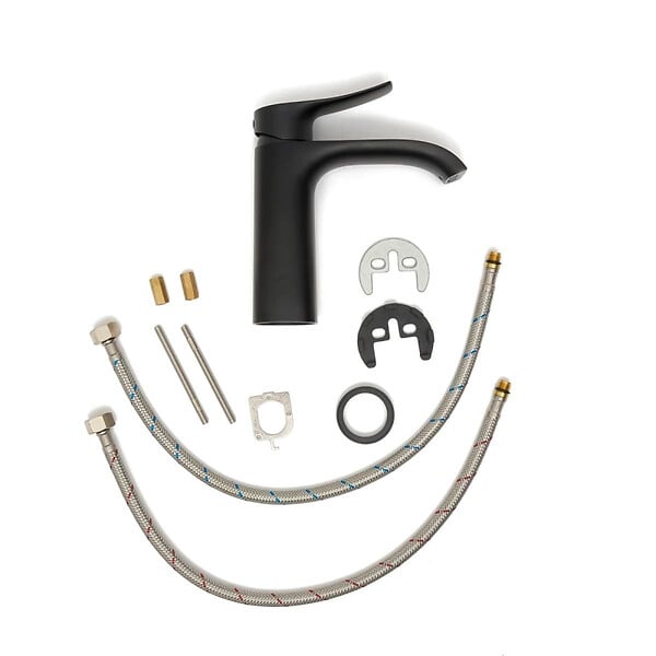 SWISS AQUA TECHNOLOGIES - Swiss Aqua Technologies Infinitio mitigeur de lavabo avec bec cascade, sans vidage, noir mat (SATBSINF271C) - large