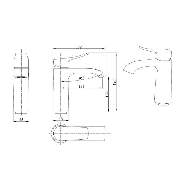 SWISS AQUA TECHNOLOGIES - Swiss Aqua Technologies Infinitio mitigeur de lavabo avec bec cascade, sans vidage, noir mat (SATBSINF271C) - large