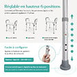 EMKE - EMKE Chaise de Douche Réglable 6 Positions – Tabouret de Bain Antidérapant avec Accoudoirs Amovibles, Charge Max 136 kg - vignette