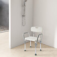 EMKE - EMKE Chaise de Douche Réglable avec Accoudoirs et Dossier - Siège de Bain Antidérapant pour Personnes Âgées, Enfants et Femmes Enceintes, Capacité 135kg - vignette