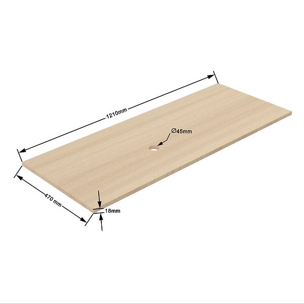 AICA SANITAIRE - AICA Ensemble Meuble Salle de Bain 120 cm et Vasque Ronde en Céramique, Tiroirs à Fermeture Douce - Anthracite + Chêne - large
