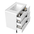 AICA SANITAIRE - AICA Meuble de salle de bain mural avec pieds 80 cm Blanc - 3 tiroirs + Lavabo Céramique - vignette