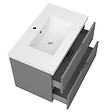 AICA SANITAIRE - AICA Meuble de salle de bain mural Anthracite 80 cm - 2 tiroirs, lavabo inclus - vignette