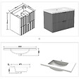 AICA SANITAIRE - AICA Meuble de salle de bain mural Anthracite 80 cm - 2 tiroirs, lavabo inclus - vignette