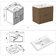 AICA SANITAIRE - AICA Meuble de salle de bain mural Noyer 60 cm - 2 tiroirs, lavabo inclus - vignette