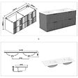 AICA SANITAIRE - AICA Meuble de salle de bain mural 120 cm Anthracite - 4 tiroirs + Lavabo double en céramique - vignette