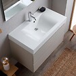 KIAMAMI VALENTINA - Meuble De Salle De Bains 90 Cm Gris Perle Avec Lavabo Et Miroir 90X70 | Valentina - vignette