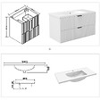 AICA SANITAIRE - AICA Meuble de salle de bain mural 100 cm Blanc - 2 tiroirs + Lavabo Céramique - vignette