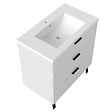 AICA SANITAIRE - AICA Meuble de salle de bain mural avec pieds Blanc 80 cm - 3 tiroirs, lavabo inclus - vignette