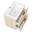 AICA SANITAIRE - AICA Meuble de salle de bain mural Chêne 60 cm - 2 tiroirs, lavabo inclus - vignette