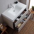 KIAMAMI VALENTINA - Meuble De Salle De Bains Suspendu 90Cm Tiroirs Gris Perle Et Lavabo | Valentina - vignette