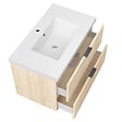 AICA SANITAIRE - AICA Meuble de salle de bain mural Chêne 80 cm - 2 tiroirs, lavabo inclus - vignette