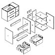 AICA SANITAIRE - AICA Ensemble Meuble Salle de Bain 80 cm et Vasque Ronde en Céramique, Tiroirs à Fermeture Douce - Anthracite + Chêne - vignette