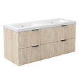 AICA SANITAIRE - AICA Meuble de salle de bain mural Chêne 120 cm - 4 tiroirs, lavabo inclus - vignette