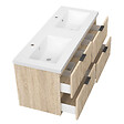 AICA SANITAIRE - AICA Meuble de salle de bain mural Chêne 120 cm - 4 tiroirs, lavabo inclus - vignette