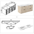 AICA SANITAIRE - AICA Meuble de salle de bain mural Chêne 120 cm - 4 tiroirs, lavabo inclus - vignette