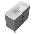 AICA SANITAIRE - AICA Meuble de salle de bain mural avec pieds 100 cm Anthracite - 3 tiroirs + Lavabo Céramique - vignette