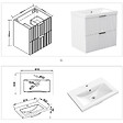 AICA SANITAIRE - AICA Meuble de salle de bain mural Blanc 60 cm - 2 tiroirs, lavabo inclus - vignette