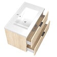 AICA SANITAIRE - AICA Meuble de salle de bain mural 80 cm Chêne - 2 tiroirs + Lavabo Céramique - vignette