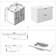 AICA SANITAIRE - AICA Meuble de salle de bain mural Blanc 80 cm - 2 tiroirs, lavabo inclus - vignette