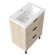 AICA SANITAIRE - AICA Meuble de salle de bain mural avec pieds 60 cm Chêne - 3 tiroirs, lavabo (jointless & résistant) - vignette