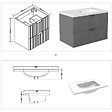 AICA SANITAIRE - AICA Meuble de salle de bain mural 80 cm Anthracite - 2 tiroirs + Lavabo Céramique - vignette