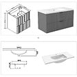 AICA SANITAIRE - AICA Meuble de salle de bain mural 100 cm Anthracite - 2 tiroirs + Lavabo Céramique - vignette